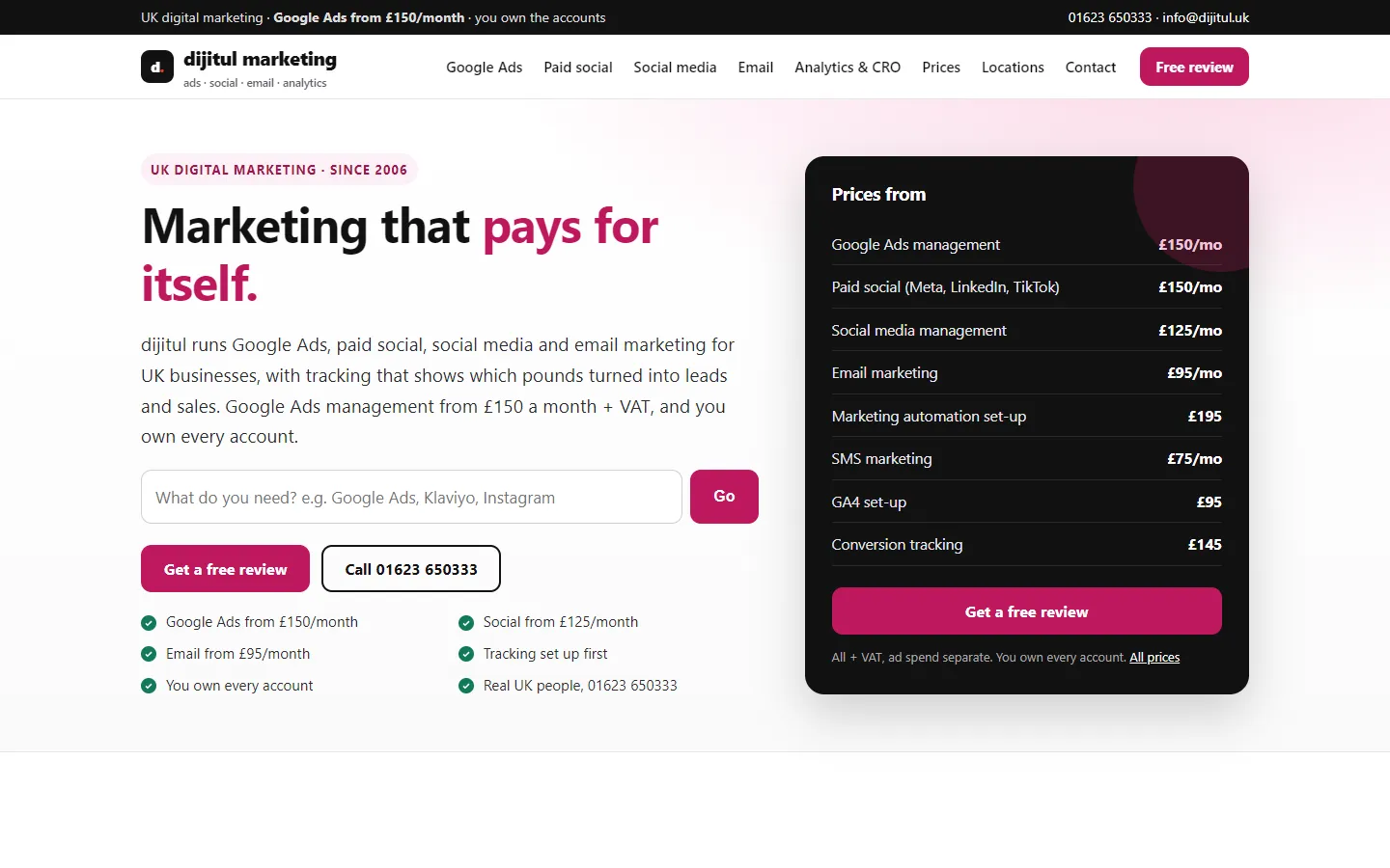 dijitul marketing homepage