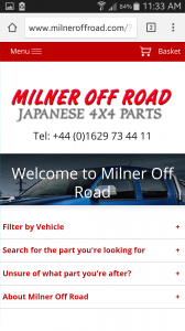 Milner Off Road Mobile Website