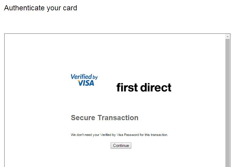 SagePay HSBC First Direct 3d Secure FAIL!