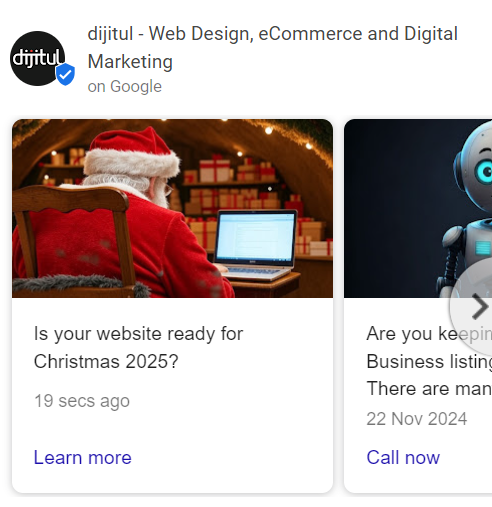 Christmas Google Listing Update